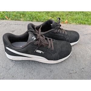 Puma Women's Black‎ Iconic Suede Low top Safety Work Shoes 9.5 Sneakers ASTM EH